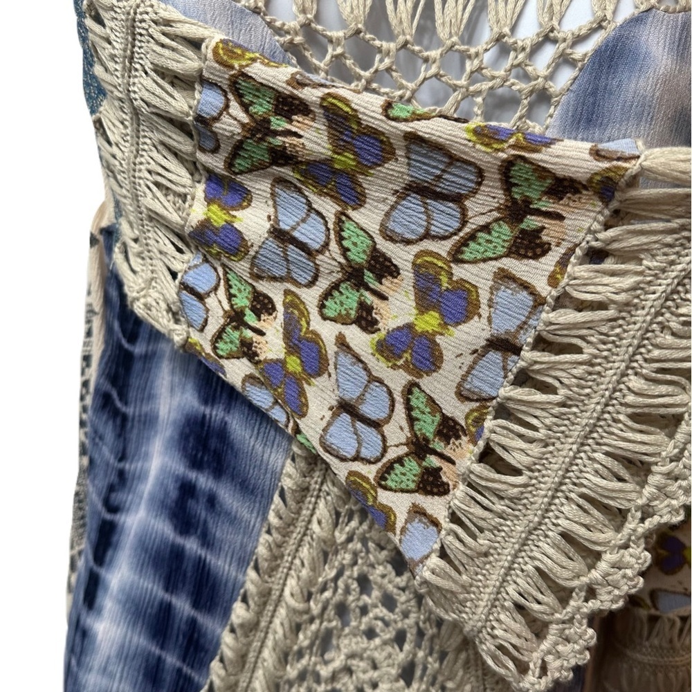 John‎ Mark Boho Crochet Butterfly Blouse Size Medium Top - Picture 7 of 16